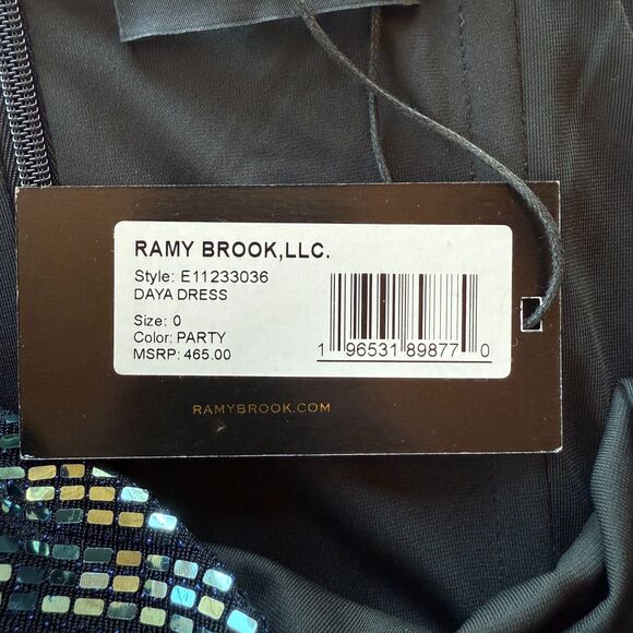 NWT Ramy Brook Black Label Daya Sequined Strapless Mini Dress in Navy Party Sz 0 - Picture 11 of 16